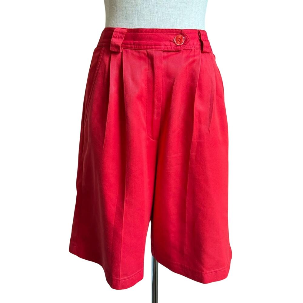 Vintage Lily’s of Beverly Hills Red Pleated Shorts Women’s Size 8 USA
